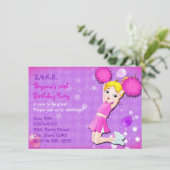 チアリーダー応援バースデーパーティ招待状 招待状 (スタンド正面)