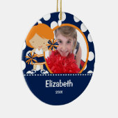 チアリーダー応援写真クリスマスオーナメント セラミックオーナメント (右)