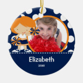 チアリーダー応援写真クリスマスオーナメント セラミックオーナメント (正面)