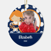 チアリーダー応援写真クリスマスオーナメント セラミックオーナメント (左)