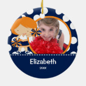 チアリーダー応援写真クリスマスオーナメント セラミックオーナメント (裏面)