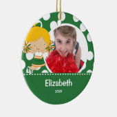 チアリーダー応援写真クリスマスオーナメント セラミックオーナメント (右)