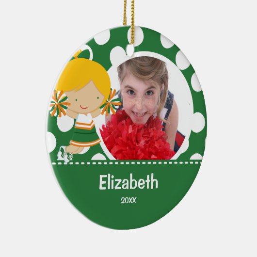 チアリーダー応援写真クリスマスオーナメント セラミックオーナメント (右)