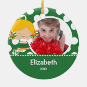 チアリーダー応援写真クリスマスオーナメント セラミックオーナメント (裏面)