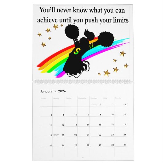 チアリーダー感動的引用文カレンダー カレンダー (1月 2026)