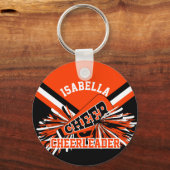 チアリーダー精神 – オレンジ、黒、白 キーホルダー (正面)