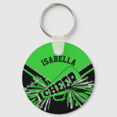 チアリーダー精神 – 緑、銀、黒 キーホルダー (裏面)