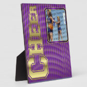 チアリーダー紫と金ゴールド写真プラーク フォトプラーク (側面)