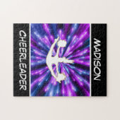 チアリーダー紫と青の爆発 ジグソーパズル (横)