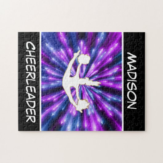 チアリーダー紫と青の爆発 ジグソーパズル (横)