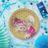 チアリーダー誕生日ガール – ピンク ペーパープレート (パーティー)