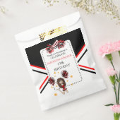 チアリーダー誕生日パーティブラック、レッド、ホワイト フェイバーバッグ (封をした状態)