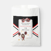 チアリーダー誕生日パーティブラック、レッド、ホワイト フェイバーバッグ (正面)