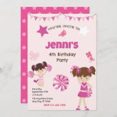 チアリーダー誕生日パーティーの招待 シーズンカード (正面/裏面)