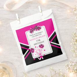 チアリーダー誕生日パーティー熱いピンク、黒、白 フェイバーバッグ