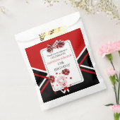 チアリーダー誕生日パーティー赤、黒、白 フェイバーバッグ (封をした状態)