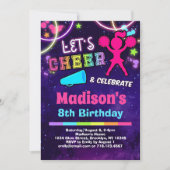 チアリーダー誕生日パーティー 招待状 (正面)