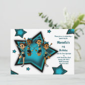 チアリーダー誕生日パーティー 招待状 (スタンド正面)