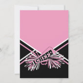 チアリーダー誕生日パーティーinピンク、ブラック&ホワイト 招待状 (裏面)