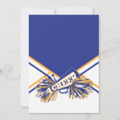 チアリーダー誕生日パーティーinブルー&金ゴールド 招待状 (裏面)