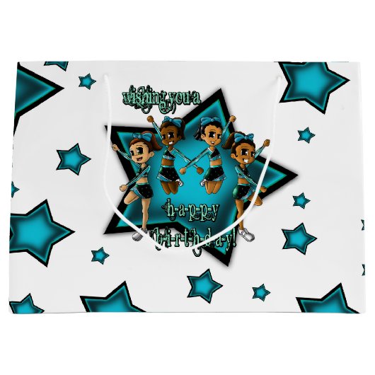 チアリーダー誕生日 ラージペーパーバッグ (正面)