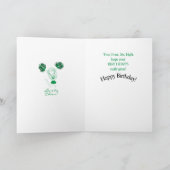 チアリーダー誕生日- DIY名前と年齢 – 緑 カード (内部)