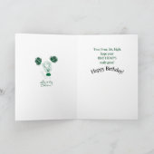 チアリーダー誕生日- DIY名前&年齢 – ダークグリーン カード (内部)