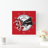 チアリーダー飾ルームのアイディア、応援時計 スクエア壁時計 (ホーム)