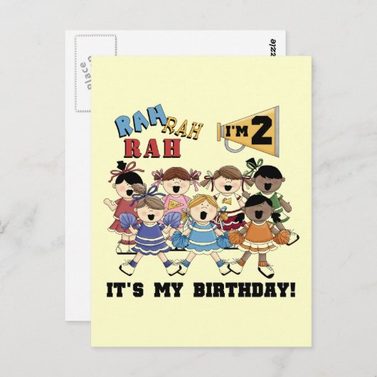 チアリーダー2nd誕生日Tシャツとギフト ポストカード (正面/裏面)