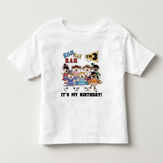 チアリーダー3rd誕生日Tシャツとプレゼント トドラーTシャツ (正面)