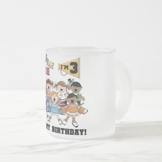 チアリーダー3rd誕生日Tシャツとプレゼント フロストグラスマグカップ (正面右)