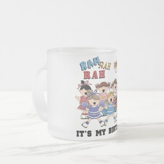 チアリーダー3rd誕生日Tシャツとプレゼント フロストグラスマグカップ (正面左)