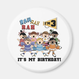 チアリーダー3rd誕生日Tシャツとプレゼント マグネット