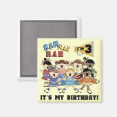 チアリーダー3rd誕生日Tシャツとプレゼント マグネット (正面/裏面)