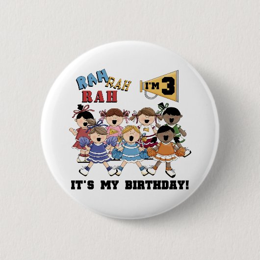 チアリーダー3rd誕生日Tシャツとプレゼント 缶バッジ (正面)