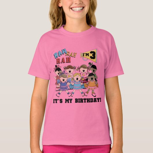 チアリーダー3rd誕生日Tシャツとプレゼント Tシャツ (正面)