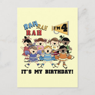 チアリーダー4th誕生日Tシャツとギフト ポストカード