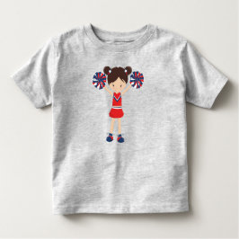 チアリーダー, かわいい女の子, 茶色の髪, チアリーディング トドラーTシャツ
