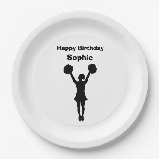 "チアリーダー"の紙皿 ペーパープレート (正面)