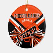 チアリーダー📣💖 – オレンジ、白、黒 セラミックオーナメント (左)