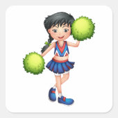 チアリーダー・ガール スクエアシール (正面)