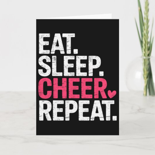 チアリーダー ガール チア Eat Sleep Cheer Repeat カード (正面)
