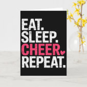 チアリーダー ガール チア Eat Sleep Cheer Repeat カード (黄色い花)