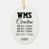 チアリーダー セラミックオーナメント (裏面)