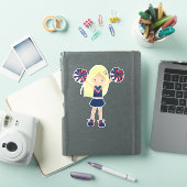 チアリーダー、チアリーティング、かわいい女の子、金髪 シール (iPadカバー)