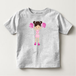 チアリーダー、チアリーディング、かわいい女の子、茶色の髪 トドラーTシャツ