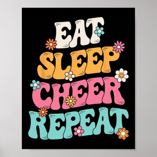 チアリーダー チアリーディング Eat Sleep Cheer Repeat ギ ポスター (正面)