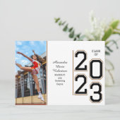 チアリーダー チア シニア クラス 2023 卒業式 招待状 (スタンド正面)