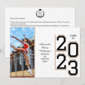 チアリーダー チア シニア クラス 2023 卒業式 招待状 (正面/裏面)