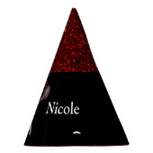 チアリーダー「ハッピーバースデー」ブラック/赤い輝き パーティーハット (右)